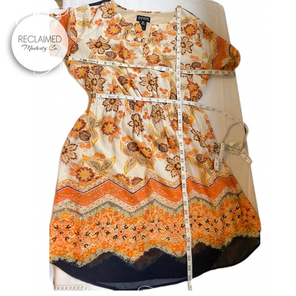 ENFOCUS Orange & Navy Spring Summer Dress - Picture 6 of 8